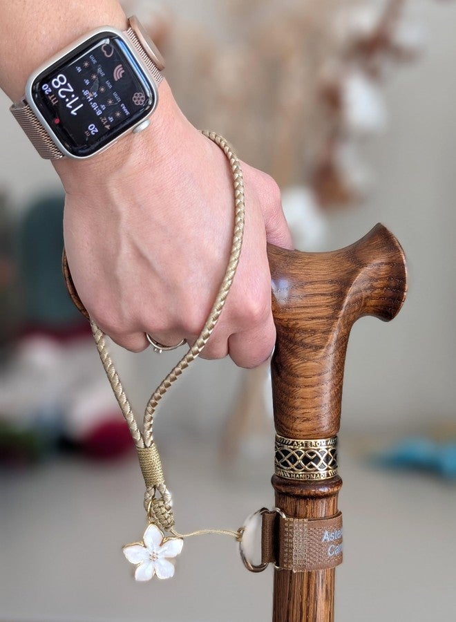 Asterom Cane Strap for Women, Walking Cane Accessories - Fashionable Cane Wrist Strap Tan - Image 3