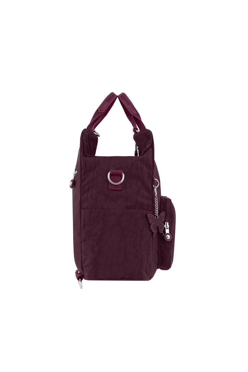 مجموعة كابريس حقيبة ظهر متوسطة الحجم للاستخدام اليومي للجنسين -  Lightweightخفيفة الوزن، تصميم مضغوط، مصنوعة من النايلون المقاوم للماء، مع حزام قطني قابل للتعديل، لون عنابي - Image 3