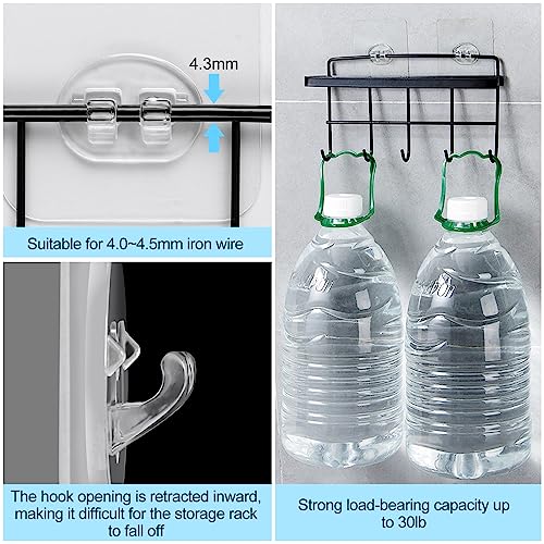 vivinin 15 Pack Shower Caddy Adhesive Replacement, Shower Shelf Adhesive No Drilling, Adhesive Hooks for Showe Caddy, Soap Holder, and Kitchen Racks - Image 5