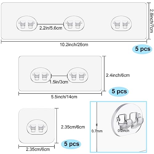 vivinin 15 Pack Shower Caddy Adhesive Replacement, Shower Shelf Adhesive No Drilling, Adhesive Hooks for Showe Caddy, Soap Holder, and Kitchen Racks - Image 2