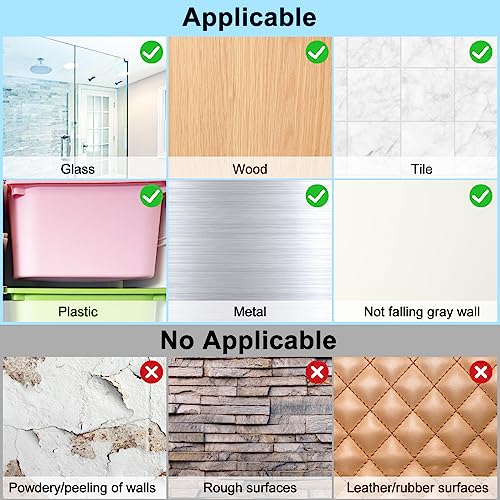vivinin 15 Pack Shower Caddy Adhesive Replacement, Shower Shelf Adhesive No Drilling, Adhesive Hooks for Showe Caddy, Soap Holder, and Kitchen Racks - Image 3