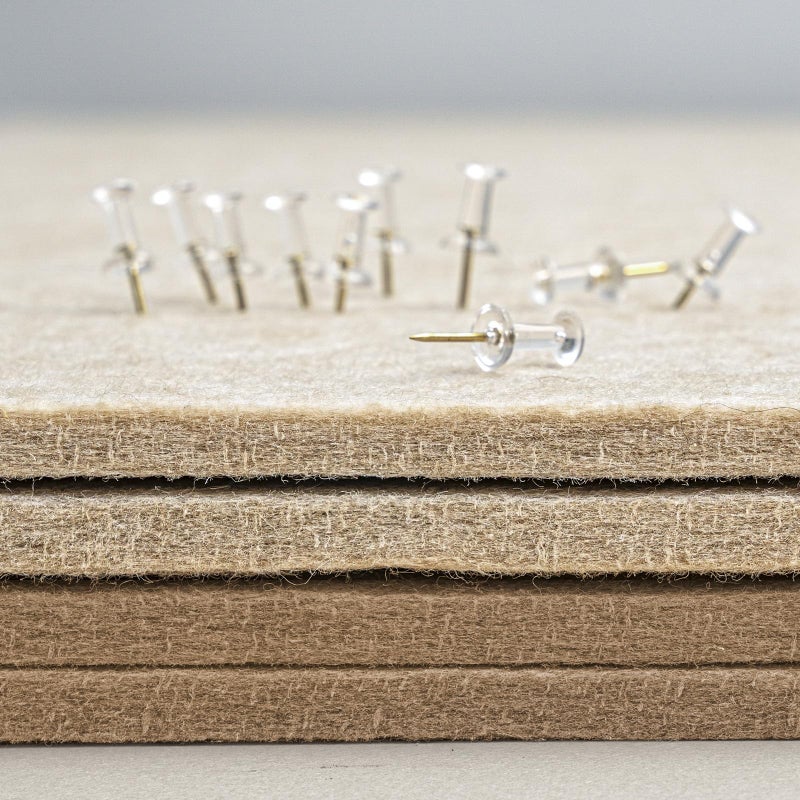 lightomorrow Bulletin Board, 24 x 18 inches Decorative Felt Pin Board, Cork Board Alternative for Wall, Foldable Photo Board with 20 Pushpins - Desert Brown - Image 4