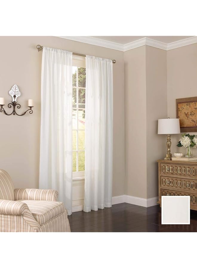 erorex Chelsea Uv Light Filtering Window Sheer Curtain Panel White 52X84 84 Inches  - Image 3