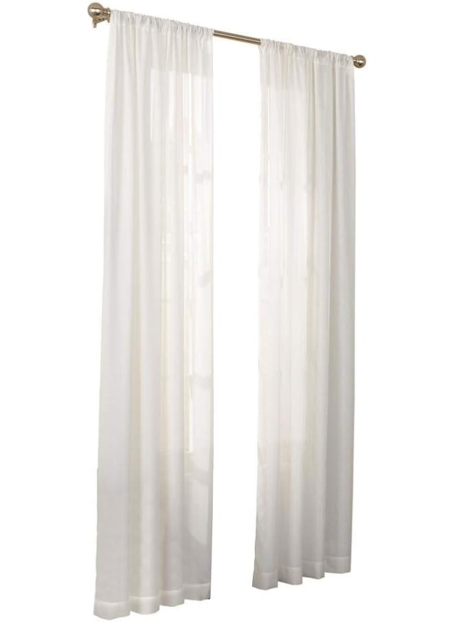 erorex Chelsea Uv Light Filtering Window Sheer Curtain Panel White 52X84 84 Inches  - Image 1