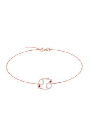 Capri Gold 18K Rose Gold Cancer Zodiac Sign Bracelet with Ruby and Diamond - pzsku/Z2997978C52DD7BDD747BZ/45/_/1653406731/59ce6f5a-1ff5-4994-861e-a302f6dd695e