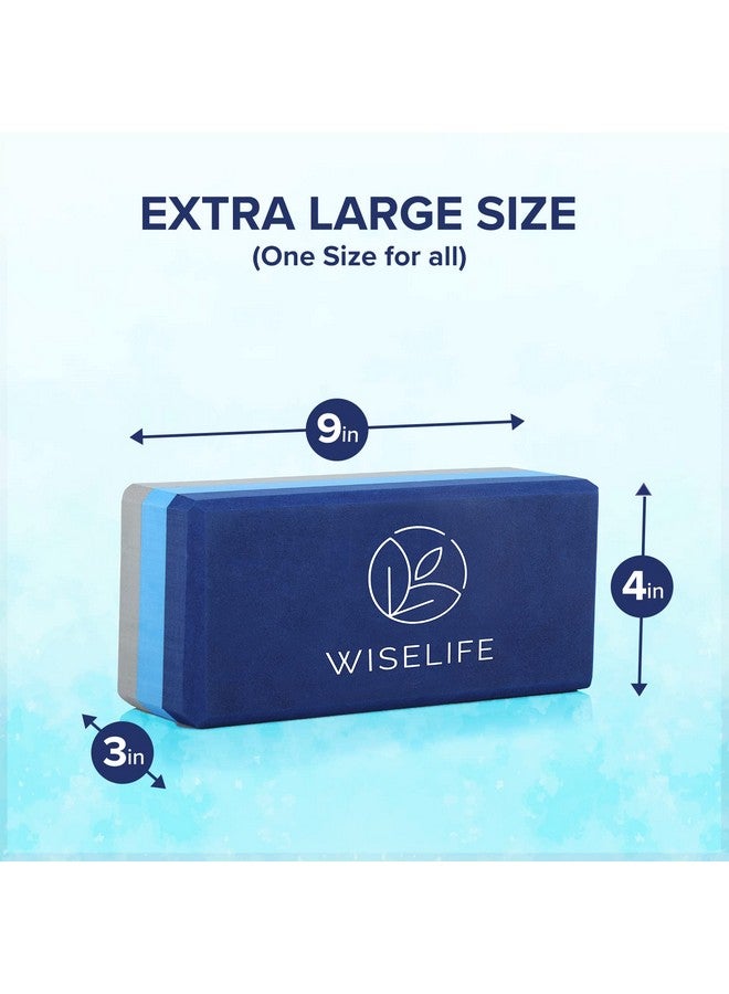 وايز لايف ناتشورالز كتلة اليوجا WiseLife Pro | كتلة اليوجا (الحجم العادي)، مادة إسفنجية TPE عالية الكثافة، سطح ناعم، ثلاث طبقات لتحقيق التوازن الأمثل والدعم والوسادة (زوج، أزرق رمادي) - Image 2