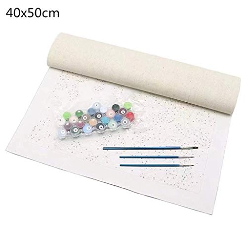 HASTHIP Paint by Numbers for Adult Kits, DIY Canvas Oil Painting Kit for Kid Beginners with Paintbrushes Acrylic Pigment Drawing Paintwork, Multicolor - Image 2