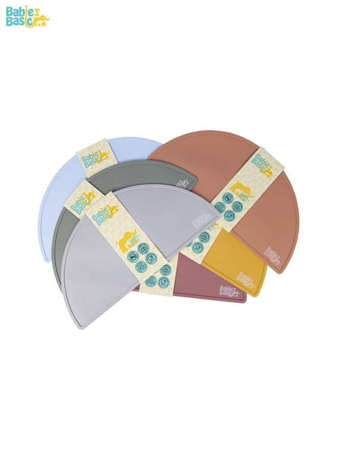 Babies Basic Silicone Placemat For Kids, Bpa Free, Phthalate Free, Non-Slip Design, Easy To Clean - Green