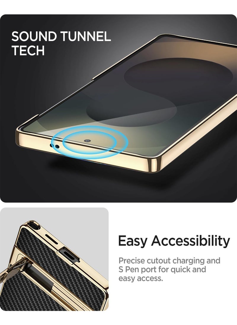 Aookay - for S25 Ultra Case,Galaxy S25 Ultra Case with Built-in Kickstand Shockproof Mil-Grade Drop Protection Leather Rugged Hard Thin Lightweight Adjustable Stand Cases for S25 Ultra Phone (Carbon Fiber Black) - Image 1