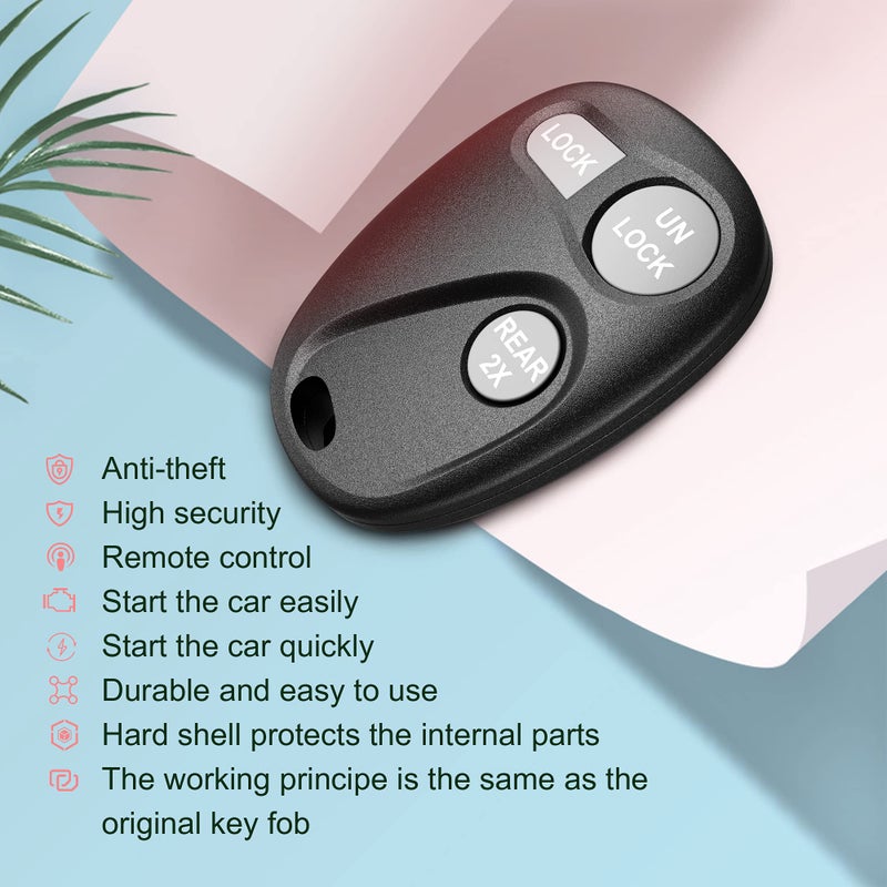 VOFONO 3 Buttons Keyless Entry Remote Control Key Fob Car Remote Fits for Chevrolet Tahoe 1997-2000/Suburban 1997-1999/Yukon1997-1999/Express 1997-2002 ABO1502T 16245100-29 16245105 - Image 3