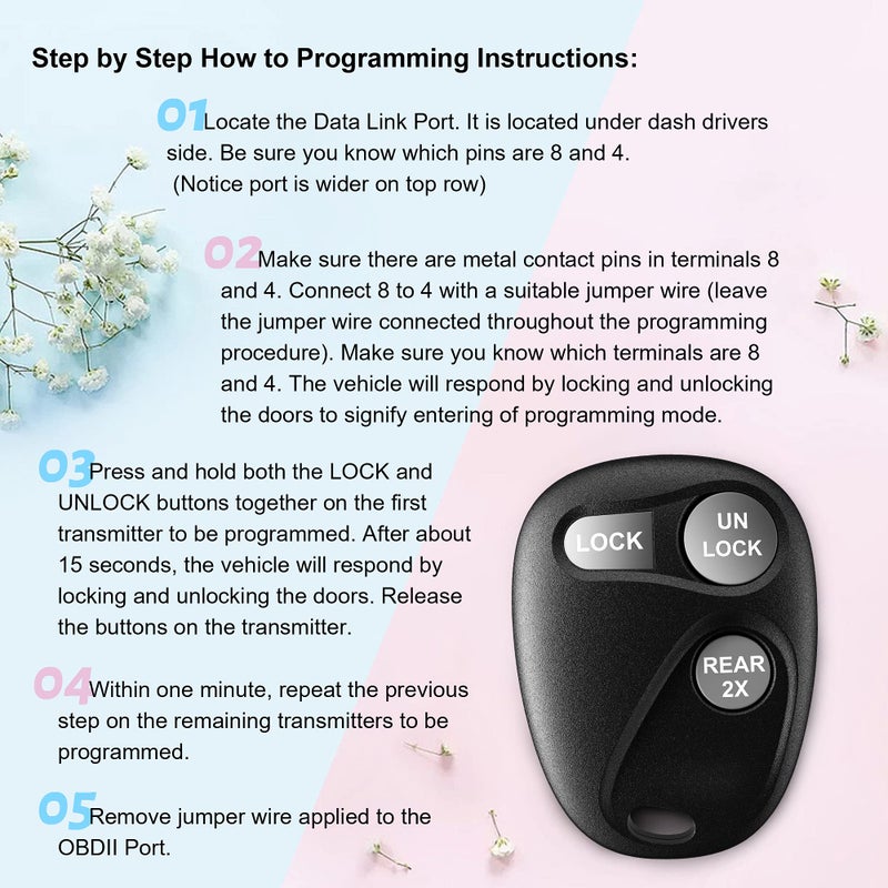 VOFONO 3 Buttons Keyless Entry Remote Control Key Fob Car Remote Fits for Chevrolet Tahoe 1997-2000/Suburban 1997-1999/Yukon1997-1999/Express 1997-2002 ABO1502T 16245100-29 16245105 - Image 4