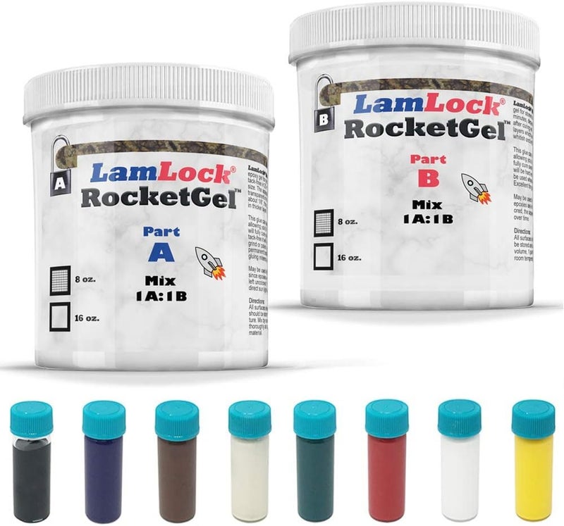 LamLock RocketGel 25 Minute Professional Epoxy Countertop Kit for Granite, Tile, and Quartz Countertop Repair Kit, Tile Crack Repair, Chips and Fills Epoxy Grout - Image 1