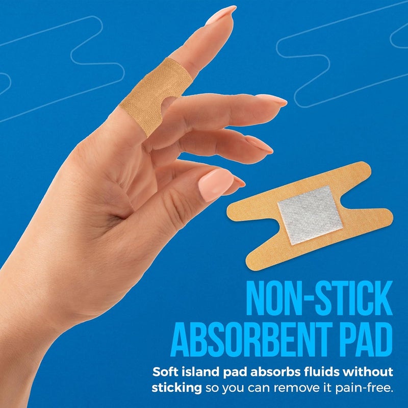 MEDca Flexible Fabric Plasters Flex Fabric Adhesive Knuckle Plasters for Finger Care and to Protect Wounds from Infection 100 Count Box - Image 5