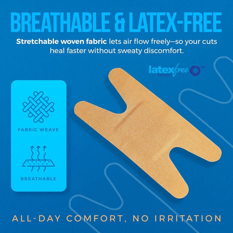 MEDca Flexible Fabric Plasters Flex Fabric Adhesive Knuckle Plasters for Finger Care and to Protect Wounds from Infection 100 Count Box - Image 2