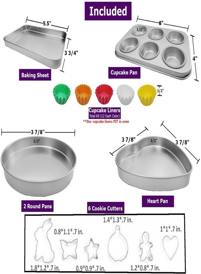 Quadrapoint Super Deluxe Pan Set Replacement compatible with Easy Bake Ultimate Oven | Cupcake Liners THAT WILL FIT IN OVEN, UNLIKE OTHERS!! | 6 Mini Cookie Cutters - Image 2