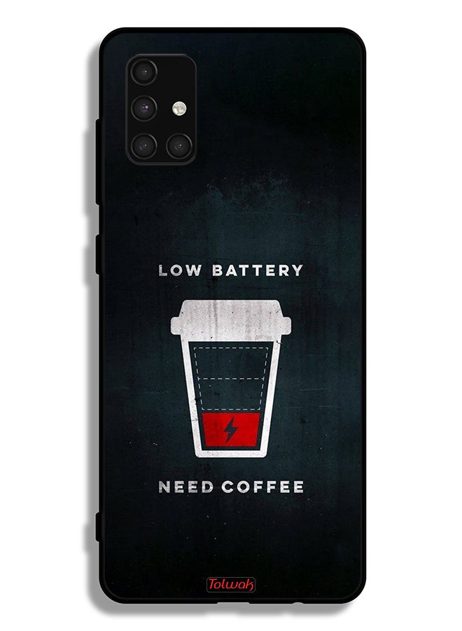 Tolwak Samsung Galaxy A71 4G Protective Case Cover Low Battery Need Coffee - Image 1