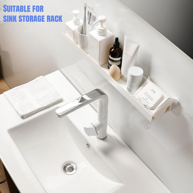 JDLYEVER 3-Piece Wall Mounted Bathroom Shelf Set, No-Drill Minimalist Storage Organizer for Toiletries, Wash Basin, Flexible Combination Shower Caddy & Vanity Rack for Bathroom, Kitchen, 27x8.5x5cm - Image 4