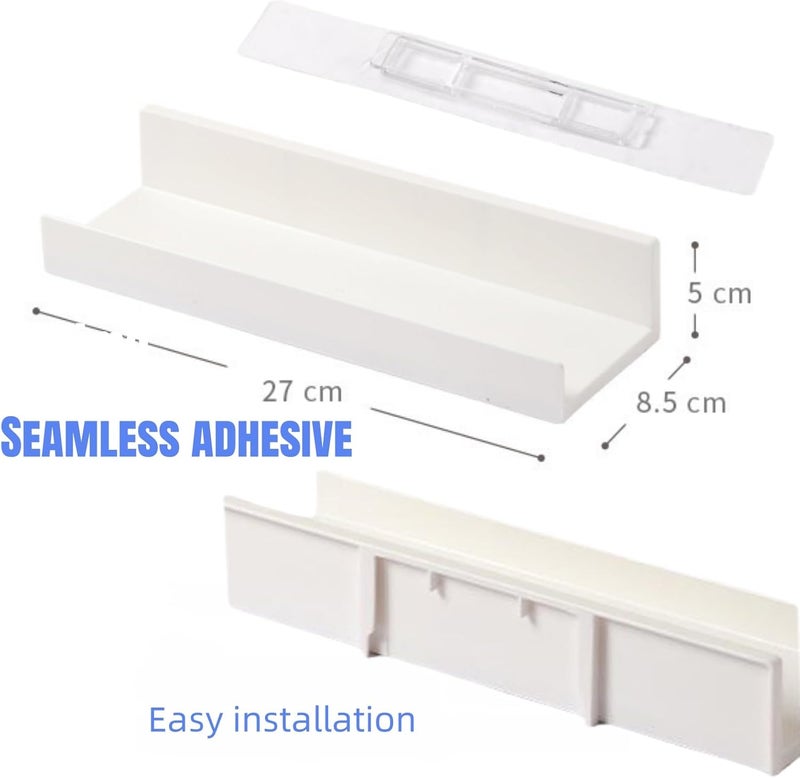 JDLYEVER 3-Piece Wall Mounted Bathroom Shelf Set, No-Drill Minimalist Storage Organizer for Toiletries, Wash Basin, Flexible Combination Shower Caddy & Vanity Rack for Bathroom, Kitchen, 27x8.5x5cm - Image 5
