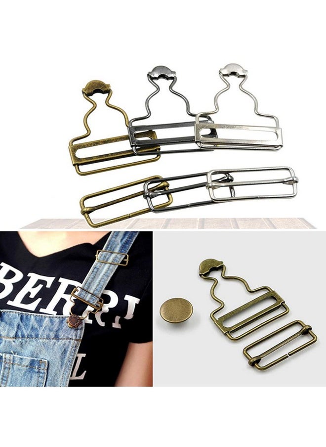 Teensery 6 Sets Overall Buckles Metal Suspender Replacement Buckles With Rectangle Buckle Slider And No Sew Buttons For Overalls Bib Pants Trousers Jeans (32 Mm)  - Image 4