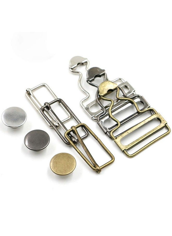 Teensery 6 Sets Overall Buckles Metal Suspender Replacement Buckles With Rectangle Buckle Slider And No Sew Buttons For Overalls Bib Pants Trousers Jeans (32 Mm)  - Image 2