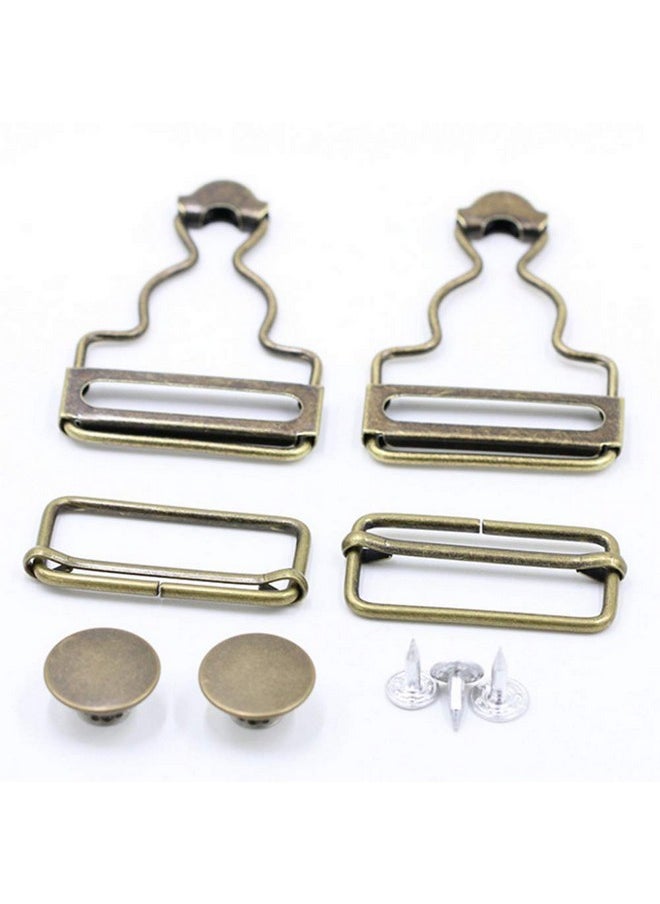 Teensery 6 Sets Overall Buckles Metal Suspender Replacement Buckles With Rectangle Buckle Slider And No Sew Buttons For Overalls Bib Pants Trousers Jeans (32 Mm)  - Image 3