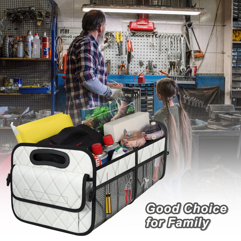 Deosk Trunk Organizer with 6 Pockets - Car Storage Accessory for SUVs, Minivans, and Trucks - 50L Waterproof Polyester (Medium, Beige) - Image 5
