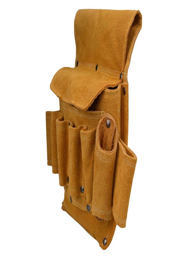 TPW Topways Leather Tool Belt Pouch/Work Apron for Carpenters and Builders, Suede Tool Bag & Adjustable Poly Web Belt for Tools, Flashlight, Keys etc. - Image 3