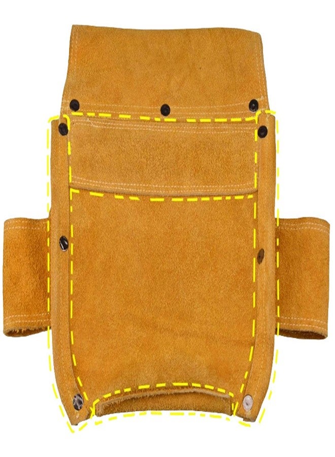 TPW Topways Leather Tool Belt Pouch/Work Apron for Carpenters and Builders, Suede Tool Bag & Adjustable Poly Web Belt for Tools, Flashlight, Keys etc. - Image 5