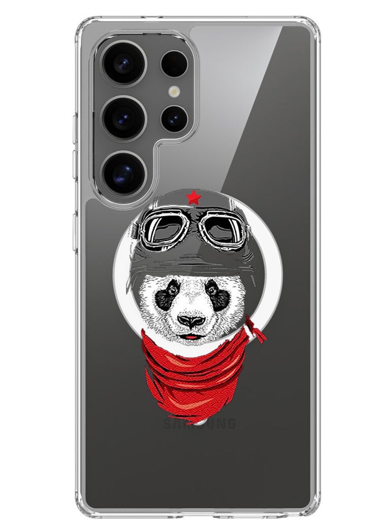 Theodor Magnetic Case for Samsung Galaxy S25 Ultra 6.9-inch Compatible with MagSafe Wireless Charging, Shockproof Phone Bumper Cover Panda - Image 1