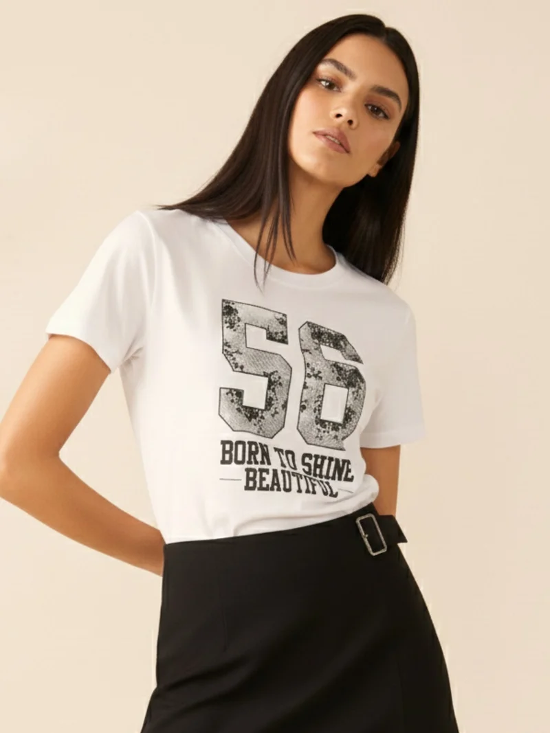 White Short Sleeves Crew Neck T-Shirt