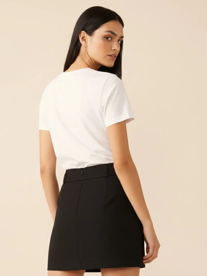 Outzidr  White Short Sleeves Crew Neck T-Shirt for Women | Best Price UAE
