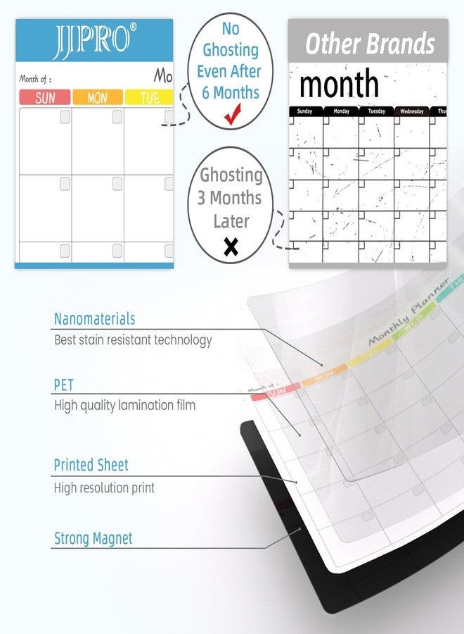 JJPRO Magnetic Dry Erase Calendar for Refrigerator-Monthly Fridge Calendar, Weekly Menu Board and to Do List for Fridge-Monthly, Weekly, Daily Planner with 6 Markers-14.5"x11" - Image 3