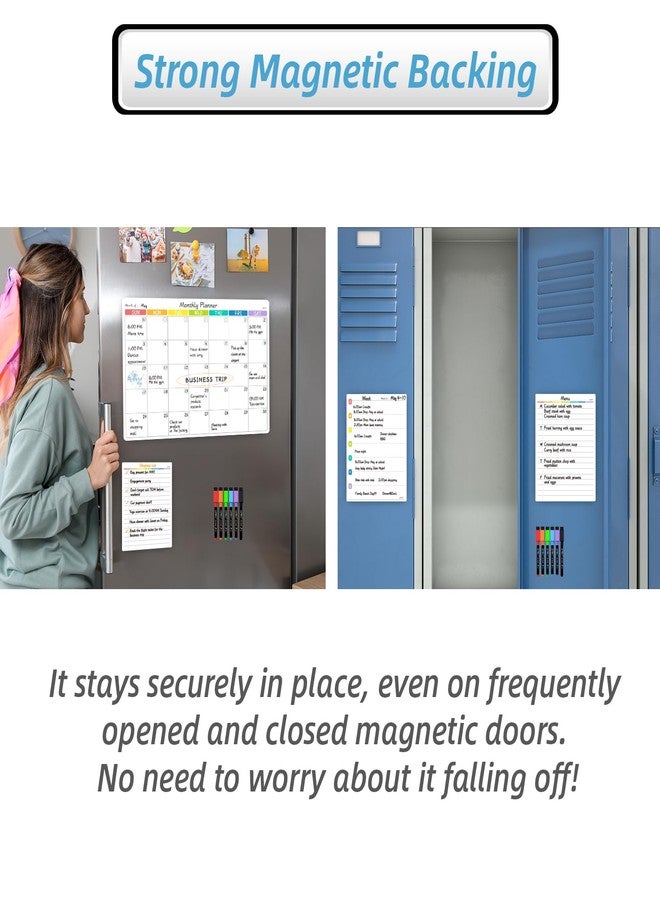 JJPRO Magnetic Dry Erase Calendar for Refrigerator-Monthly Fridge Calendar, Weekly Menu Board and to Do List for Fridge-Monthly, Weekly, Daily Planner with 6 Markers-14.5"x11" - Image 4