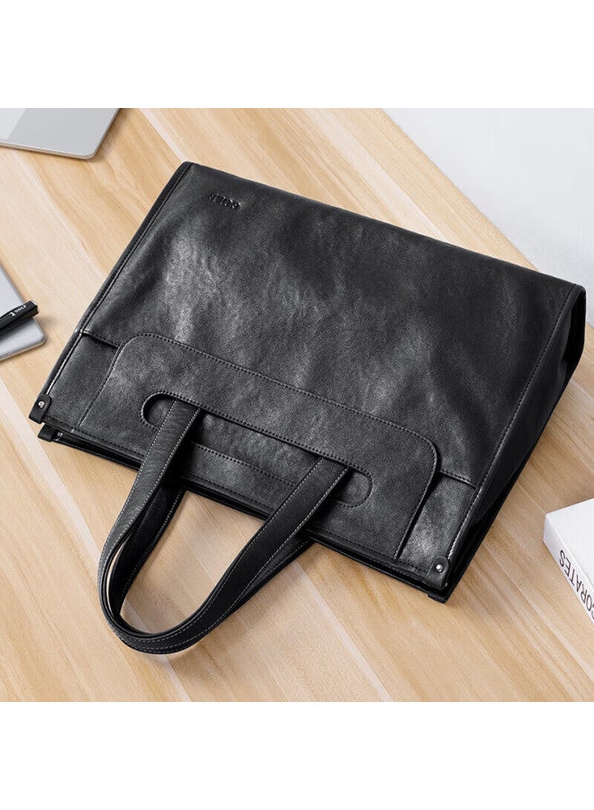 Golf Business Briefcase, Men's Top-grain Leather Handbag, 15-inch Laptop Bag, Briefcase, Gift For Boyfriend Or Father - Image 1