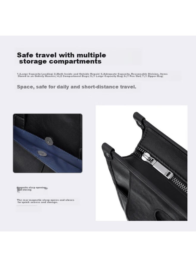 Golf Business Briefcase, Men's Top-grain Leather Handbag, 15-inch Laptop Bag, Briefcase, Gift For Boyfriend Or Father - Image 5