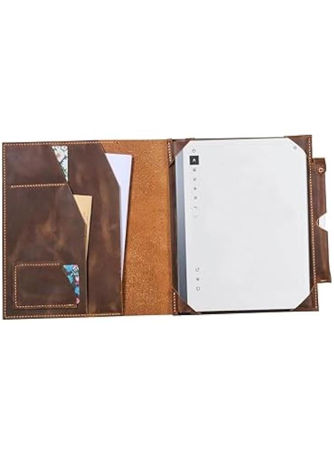 Arabest Leather case with pen holder for remarkable 2,Distressed folio organizer for remarkable 2 tablet