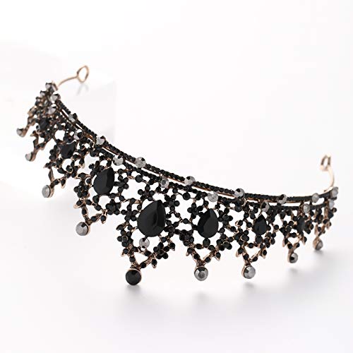FORSEVEN Rhinestone Headband Birthday Party Tiaras Bridal Wedding Accessories (Black) Halloween Decorations Headband - Image 4
