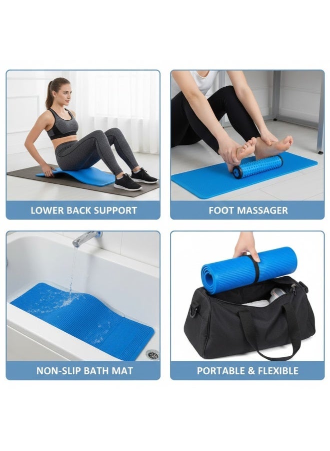 THERABAND Professional Extra Wide Exercise Mat 15mm – 190x102cm King Size Blue High-Density Foam Mat for Yoga, Pilates & Rehabilitation – Ultra-Thick Non-Slip Fitness Mat - Image 2