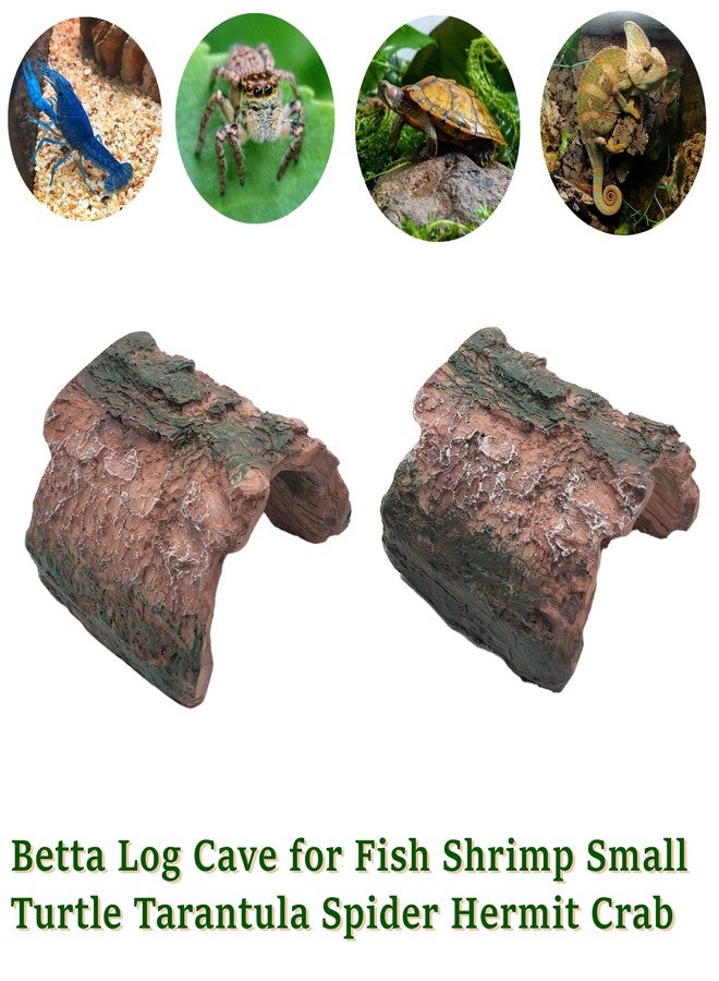M2cbridge Resin Hollow Tree Trunk Betta Log Crab House Cave for Fish Shrimp Small Reptile Turtle Tarantula Spider Hermit Crab(2PCS Big) - Image 3