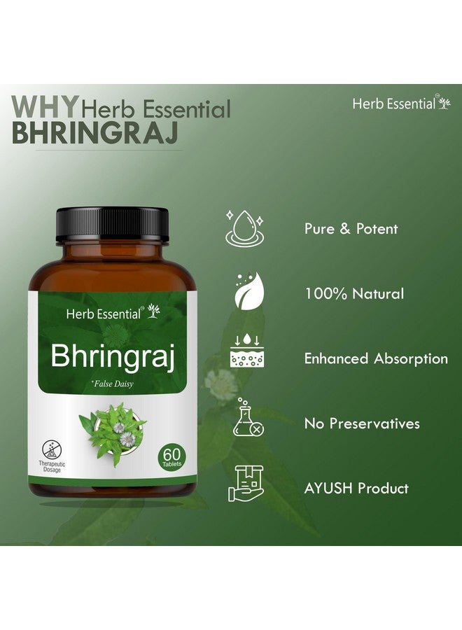 Herb Essential قرص بهرينجراج الأساسي 500 ملغ، 60 قرص | لصحة الشعر، نمو الشعر - Image 2