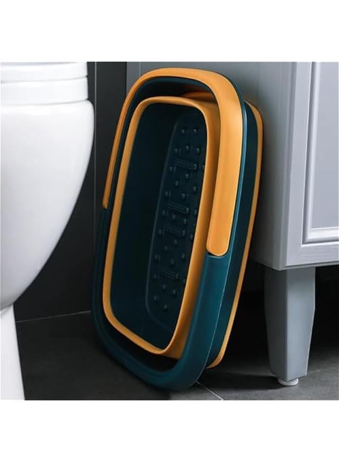 TRASSLE Foot Bath Collapsible Foot Bath Foot Soak Tub with Handle Foot Spa Bath 15L/4 Gallons Massager Foot Soaking Bath Basin Feet for Dry Cracked Feet, Pedicure Foot Soak, Home Spa Treatment (Blue) - Image 2