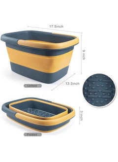 TRASSLE Foot Bath Collapsible Foot Bath Foot Soak Tub with Handle Foot Spa Bath 15L/4 Gallons Massager Foot Soaking Bath Basin Feet for Dry Cracked Feet, Pedicure Foot Soak, Home Spa Treatment (Blue)  - Image 5