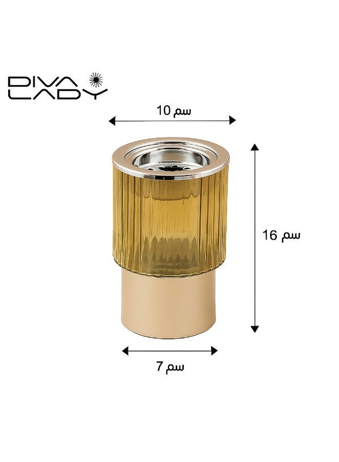 DIVA LADY Elegant Golden Glass Incense Burner by DIVA LADY ✨ - Image 3