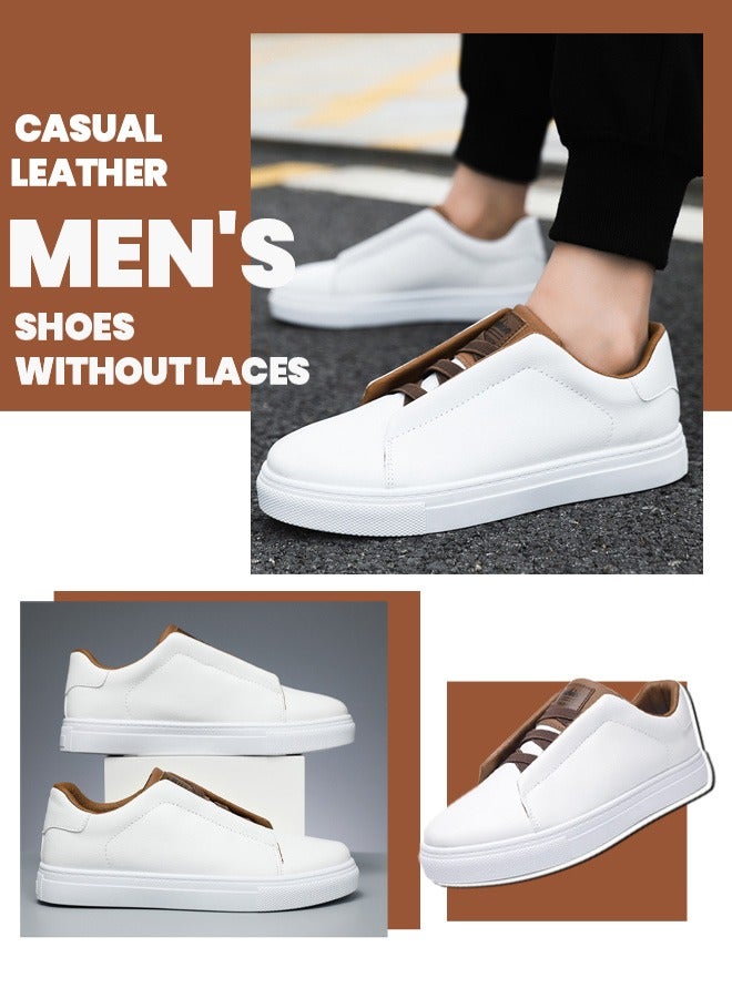Casual men's leather shoes, non-slip men's leather shoes, versatile no-tie casual men's leather shoes, designed specifically for young and fashionable men.  - Image 3