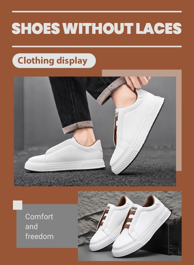 Casual men's leather shoes, non-slip men's leather shoes, versatile no-tie casual men's leather shoes, designed specifically for young and fashionable men.  - Image 4