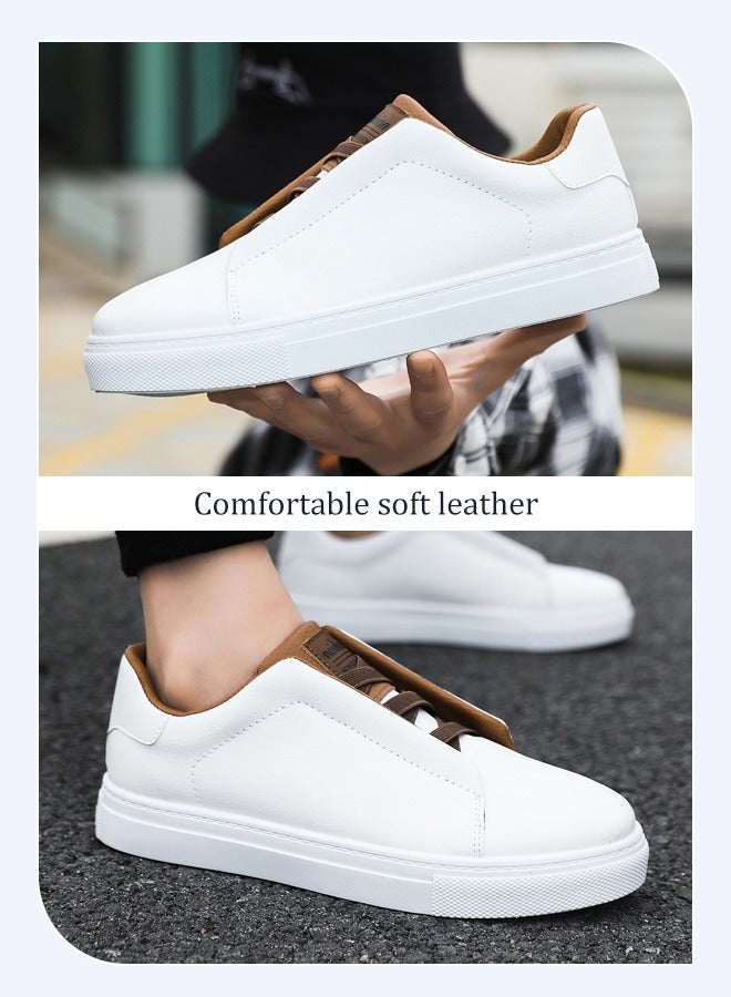 Casual men's leather shoes, non-slip men's leather shoes, versatile no-tie casual men's leather shoes, designed specifically for young and fashionable men.  - Image 2