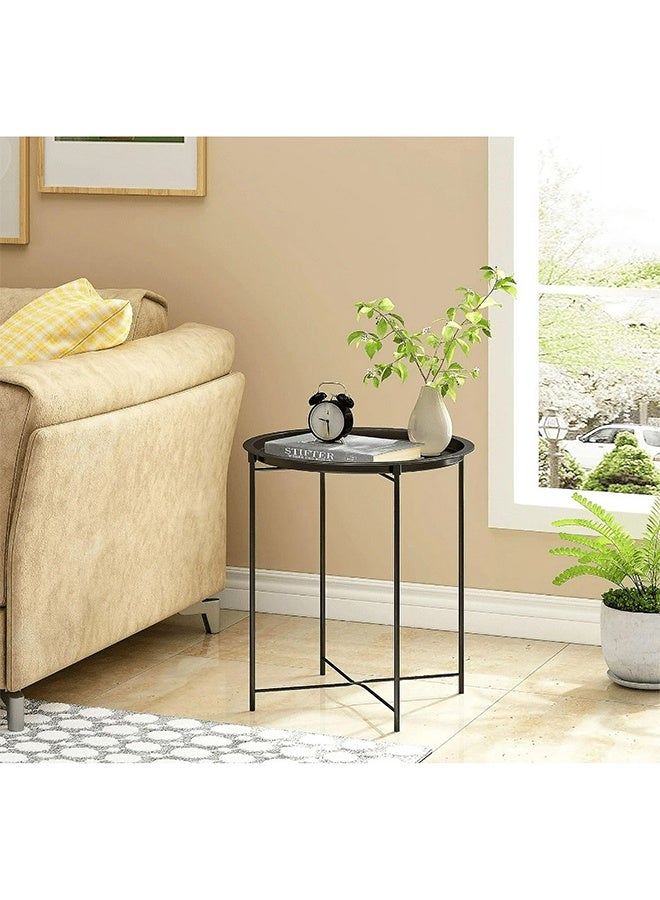 RollsTimi  Tables Side Table for Living Room End Table Small Bedside Table Bedroom Modern Home Metal Side Tables,Black - Image 1