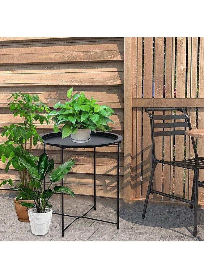 RollsTimi  Tables Side Table for Living Room End Table Small Bedside Table Bedroom Modern Home Metal Side Tables,Black - Image 3