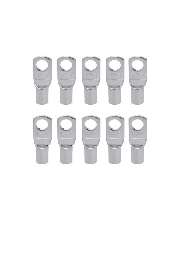 Copper Cable Lugs 10Pcs Set-Wire Terminals, Connector Cable lugs Ring Battery SC Terminals, for Marine, Solar, Automotive, Electric, Home Applications etc (Hole Size 10mm, Cable Size 25mm) - Image 1