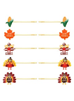 YAHPERN YAHPERN 12PCS Fall Hair Clips for Women Thanksgiving Hairpins Harvest Turkey Maple Leaf Pumpkin Hair Clips Autumn Bobby Pins Costume Party Hair Accessory Holiday Gifts Style D 